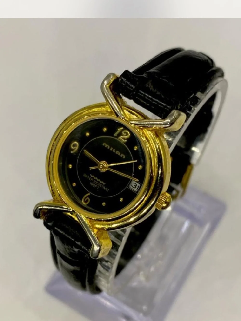 *** Milani  ^^^ Black /   Gold Women's Dress Watch *^*